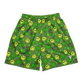 Smiles hemp leaves mushrooms Unisex mesh shorts