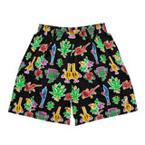 Cartoon mascot character medical cannabis Unisex mesh shorts