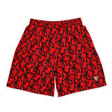 Distorted Smile Red Unisex mesh shorts