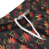 Smile faces leaf plants Unisex mesh shorts