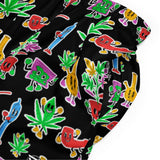 Cartoon mascot character medical cannabis Unisex mesh shorts