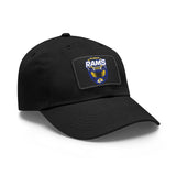 Rams Helmet Dad Hat with Leather Patch