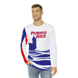 Puerto Rico WBC Men's  White Long Sleeve Microfiber Shirt