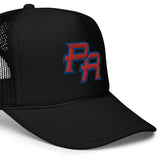 PR Embroidery Logo Foam Black trucker hat