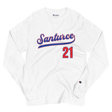 Santurce Men's White Champion Long Sleeve Shirt