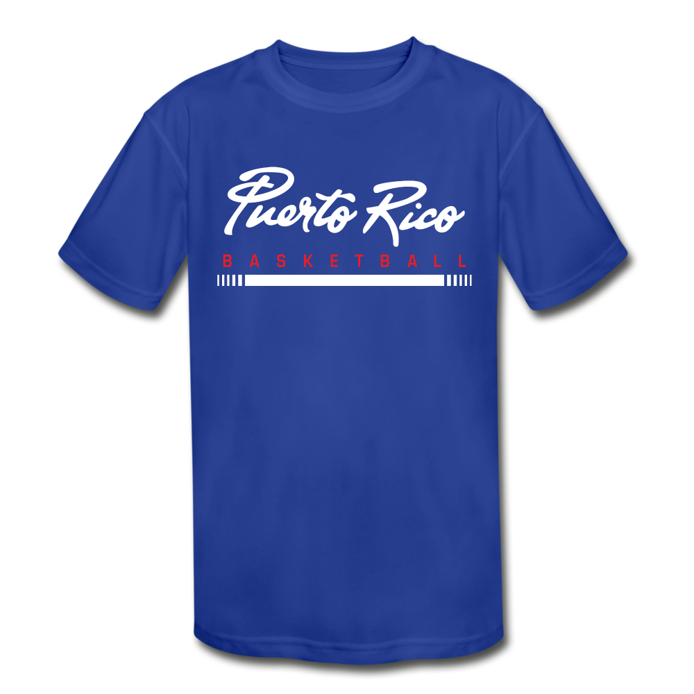 Youth Puerto Rico Basketball Microfiber Tee - royal blue